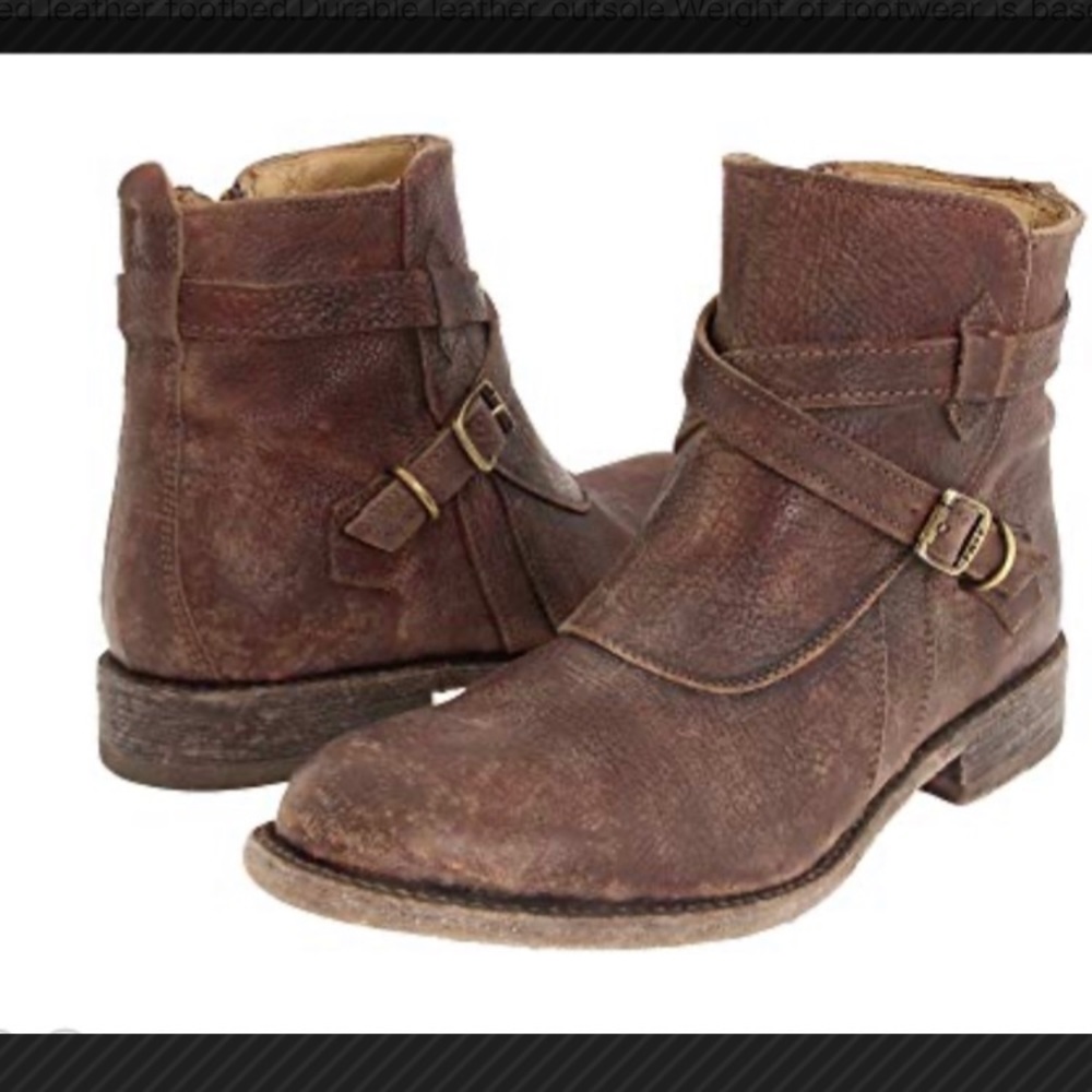 Frye🔥Jayden Cross Strap Dark Brown Stone Antiqued
